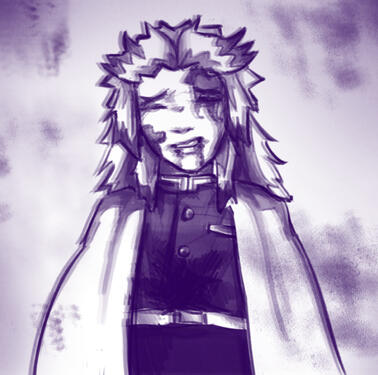 halfbody, fully shaded one colour (fanart)